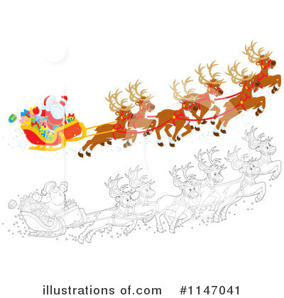 Royalty-Free (RF) Santas Sleigh Clipart Illustration by Alex Bannykh - Stock Sample #1147041
