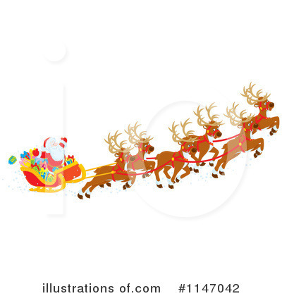 Royalty-Free (RF) Santas Sleigh Clipart Illustration by Alex Bannykh - Stock Sample #1147042