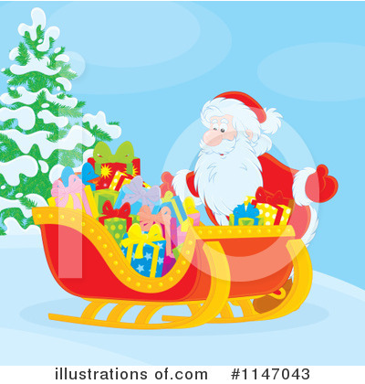 Royalty-Free (RF) Santas Sleigh Clipart Illustration by Alex Bannykh - Stock Sample #1147043