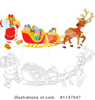 Royalty-Free (RF) Santas Sleigh Clipart Illustration by Alex Bannykh - Stock Sample #1147047