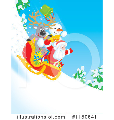 Royalty-Free (RF) Santas Sleigh Clipart Illustration by Alex Bannykh - Stock Sample #1150641