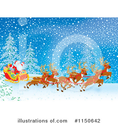 Royalty-Free (RF) Santas Sleigh Clipart Illustration by Alex Bannykh - Stock Sample #1150642