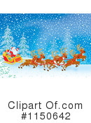 Santas Sleigh Clipart #1150642 by Alex Bannykh