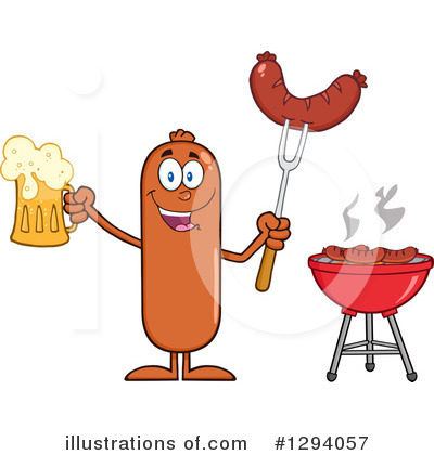 Royalty-Free (RF) Sausage Character Clipart Illustration by Hit Toon - Stock Sample #1294057