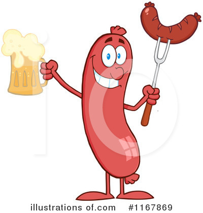 Royalty-Free (RF) Sausage Clipart Illustration by Hit Toon - Stock Sample #1167869