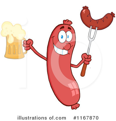 Royalty-Free (RF) Sausage Clipart Illustration by Hit Toon - Stock Sample #1167870