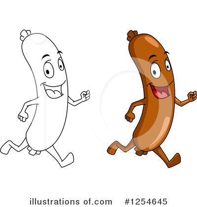 Bratwurst Clipart #1254645 by Vector Tradition SM