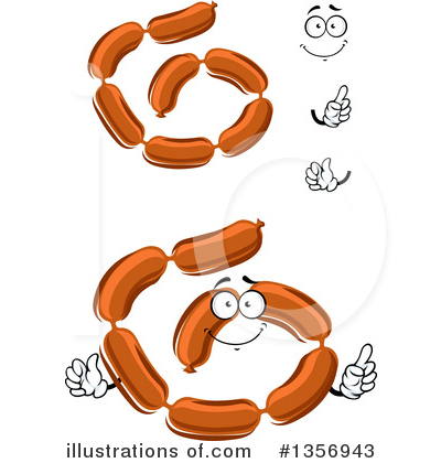 Royalty-Free (RF) Sausage Clipart Illustration by Vector Tradition SM - Stock Sample #1356943