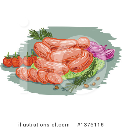 Royalty-Free (RF) Sausage Clipart Illustration by patrimonio - Stock Sample #1375116