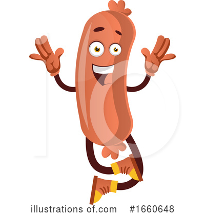 Royalty-Free (RF) Sausage Mascot Clipart Illustration by Morphart Creations - Stock Sample #1660648