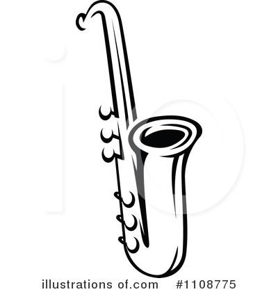 Royalty-Free (RF) Saxophone Clipart Illustration by Vector Tradition SM - Stock Sample #1108775