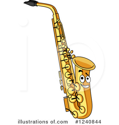 Royalty-Free (RF) Saxophone Clipart Illustration by Vector Tradition SM - Stock Sample #1240844