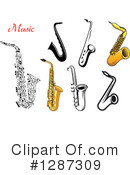 Saxophone Clipart #1287309 by Vector Tradition SM