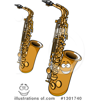 Royalty-Free (RF) Saxophone Clipart Illustration by Vector Tradition SM - Stock Sample #1301740