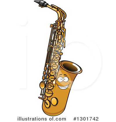 Royalty-Free (RF) Saxophone Clipart Illustration by Vector Tradition SM - Stock Sample #1301742