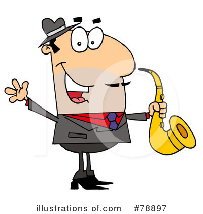 Royalty-Free (RF) Saxophone Clipart Illustration by Hit Toon - Stock Sample #78897