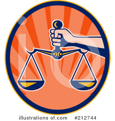 Royalty-Free (RF) Scales Of Justice Clipart Illustration by patrimonio - Stock Sample #212744