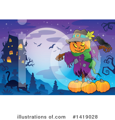 Royalty-Free (RF) Scarecrow Clipart Illustration by visekart - Stock Sample #1419028