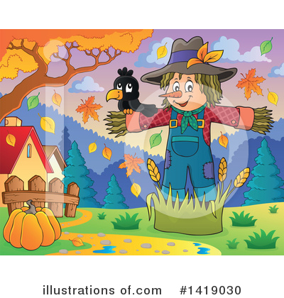 Royalty-Free (RF) Scarecrow Clipart Illustration by visekart - Stock Sample #1419030