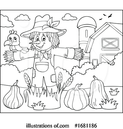Royalty-Free (RF) Scarecrow Clipart Illustration by visekart - Stock Sample #1681186