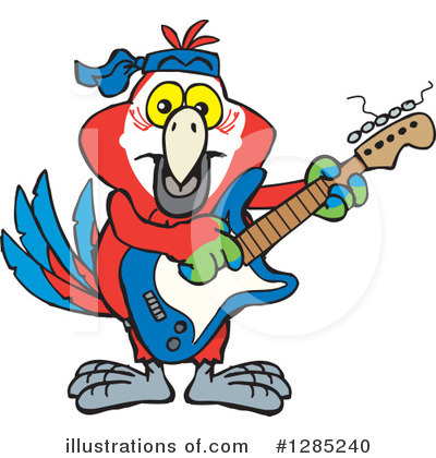 Royalty-Free (RF) Scarlet Macaw Clipart Illustration by Dennis Holmes Designs - Stock Sample #1285240