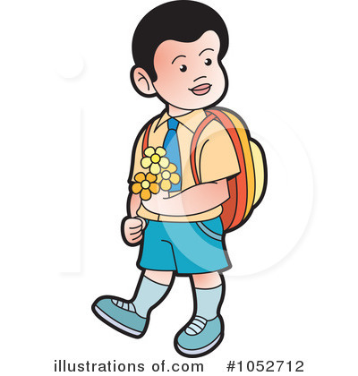 Royalty-Free (RF) School Boy Clipart Illustration by Lal Perera - Stock Sample #1052712