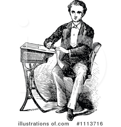Royalty-Free (RF) School Boy Clipart Illustration by Prawny Vintage - Stock Sample #1113716