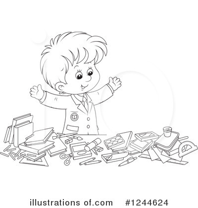 Royalty-Free (RF) School Boy Clipart Illustration by Alex Bannykh - Stock Sample #1244624