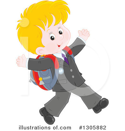 Royalty-Free (RF) School Boy Clipart Illustration by Alex Bannykh - Stock Sample #1305882