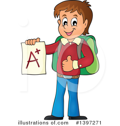 Royalty-Free (RF) School Boy Clipart Illustration by visekart - Stock Sample #1397271
