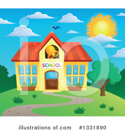 Royalty-Free (RF) School Building Clipart Illustration by visekart - Stock Sample #1331890
