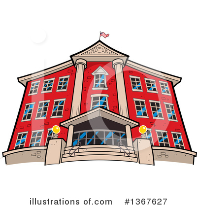 School Building Clipart #1367627 by Clip Art Mascots