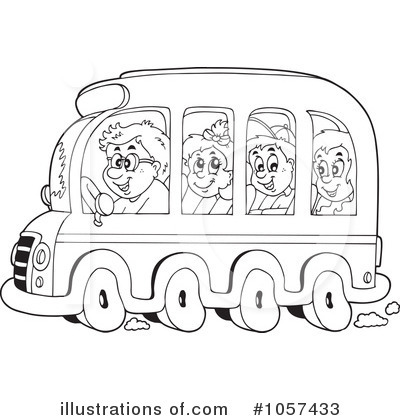 Royalty-Free (RF) School Bus Clipart Illustration by visekart - Stock Sample #1057433