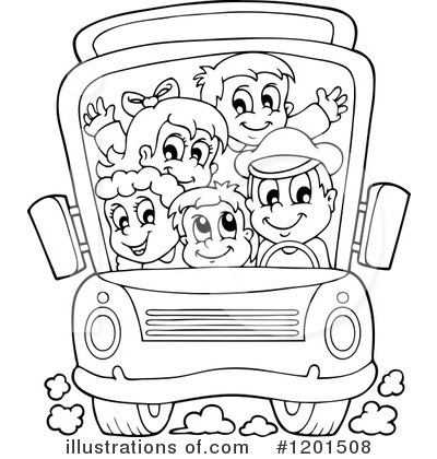 Royalty-Free (RF) School Bus Clipart Illustration by visekart - Stock Sample #1201508
