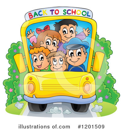 Royalty-Free (RF) School Bus Clipart Illustration by visekart - Stock Sample #1201509