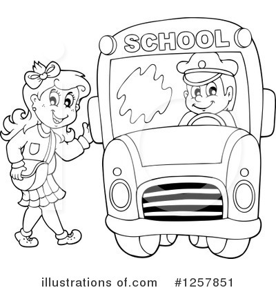 Royalty-Free (RF) School Bus Clipart Illustration by visekart - Stock Sample #1257851