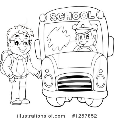 Royalty-Free (RF) School Bus Clipart Illustration by visekart - Stock Sample #1257852