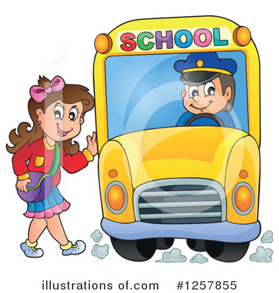 Royalty-Free (RF) School Bus Clipart Illustration by visekart - Stock Sample #1257855