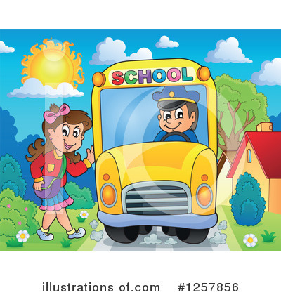 Royalty-Free (RF) School Bus Clipart Illustration by visekart - Stock Sample #1257856