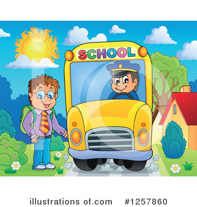 Royalty-Free (RF) School Bus Clipart Illustration by visekart - Stock Sample #1257860