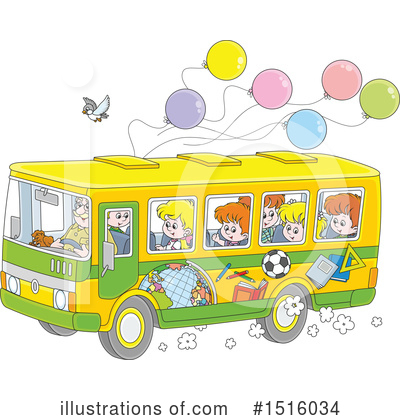 Royalty-Free (RF) School Bus Clipart Illustration by Alex Bannykh - Stock Sample #1516034