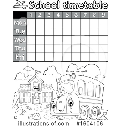 Royalty-Free (RF) School Bus Clipart Illustration by visekart - Stock Sample #1604106