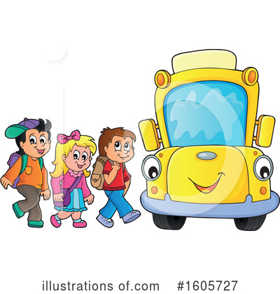 Royalty-Free (RF) School Bus Clipart Illustration by visekart - Stock Sample #1605727