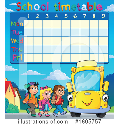 Royalty-Free (RF) School Bus Clipart Illustration by visekart - Stock Sample #1605757
