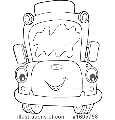 Royalty-Free (RF) School Bus Clipart Illustration by visekart - Stock Sample #1605758