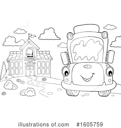 Royalty-Free (RF) School Bus Clipart Illustration by visekart - Stock Sample #1605759