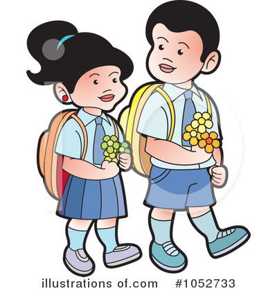 School Girl Clipart #1052733 by Lal Perera