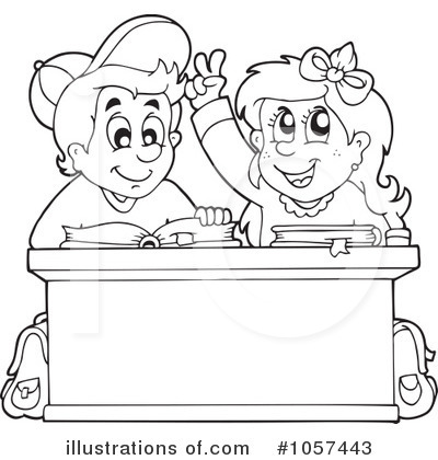Royalty-Free (RF) School Children Clipart Illustration by visekart - Stock Sample #1057443