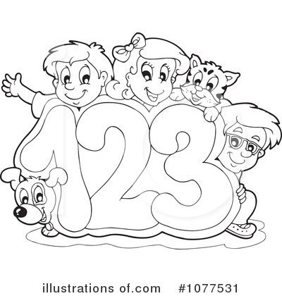 Royalty-Free (RF) School Children Clipart Illustration by visekart - Stock Sample #1077531