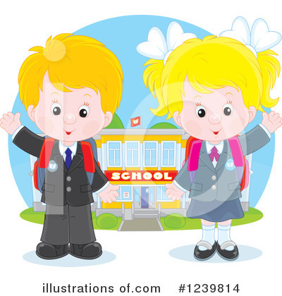 Royalty-Free (RF) School Children Clipart Illustration by Alex Bannykh - Stock Sample #1239814